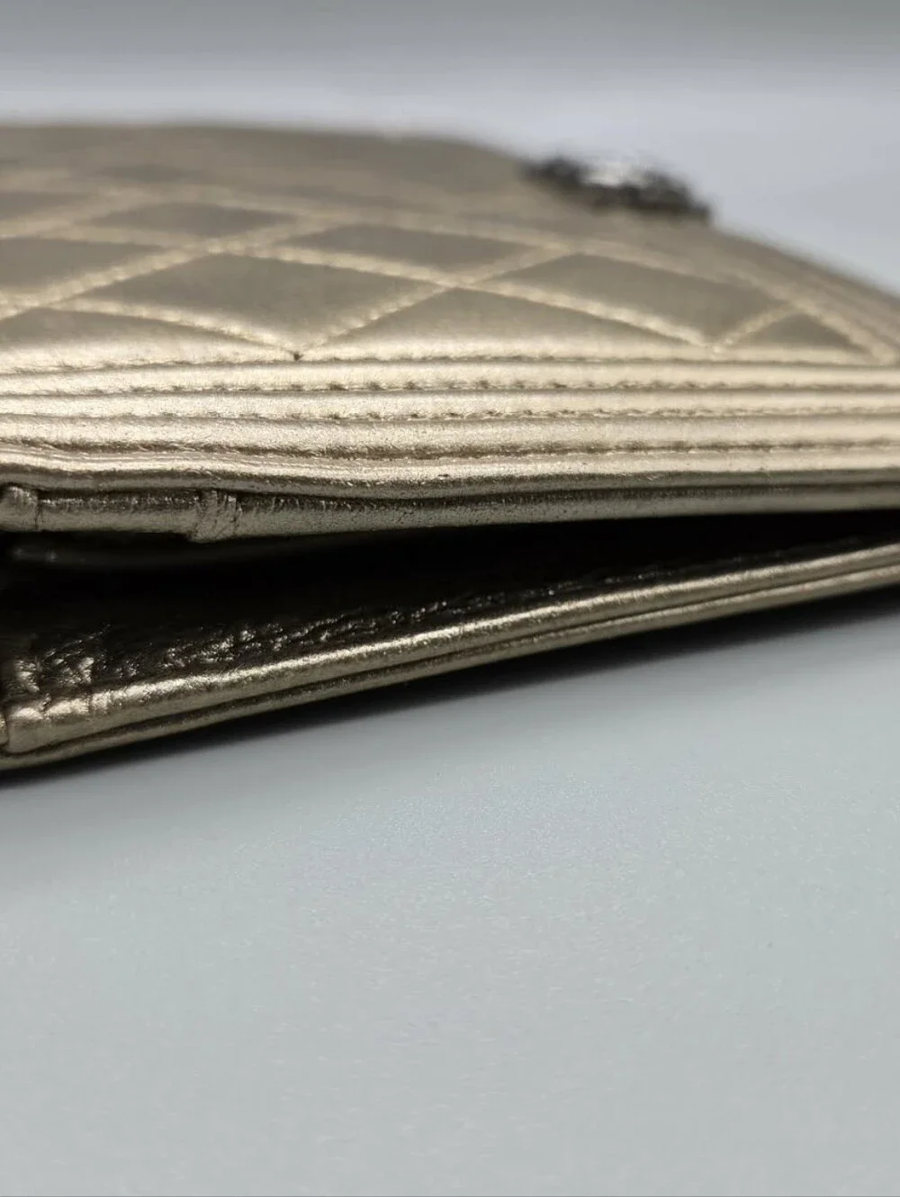 💛CHANEL Authentic Yen Gold Leather Wallet/Clutch💛